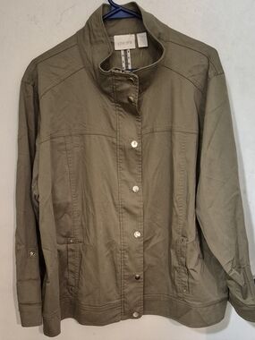 Chico's Olive Green Utility Jacket Sz.4 NWT